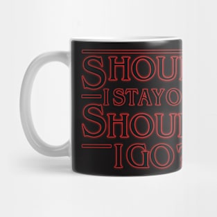 STRANGER THINGS X THE CLASH SHOULD I STAY OR SHOULD GO BLACK T-SHIRT. Mug